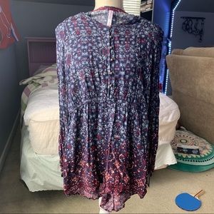 long sleeve blue romper